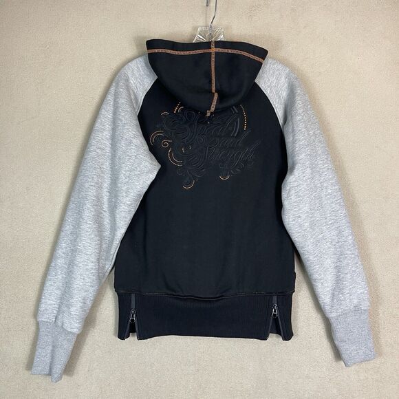 Speed and Strength Armored‎ Hoodie Womens Small Black Gray American Beauty - Picture 13 of 14